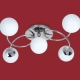 El plafón Relleu es una lámpara de cinco o siete luces apto LED, disponible en color cromo. Adaptable a todo tipo de ambiente.