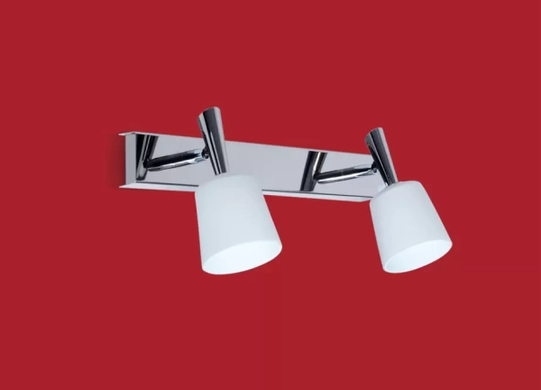 El aplique Bingo es un artefacto de aplicar fabricado en metal de estilo clásico, de una o dos luces. Está disponible en color cromo