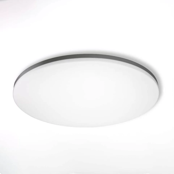 Aplique circular, de acero y acrilico