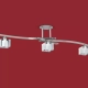El plafón Delta II Irregular es una lámpara de tres o cinco luces, de color cromo. También disponible la versión #Plafón de tres luces