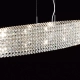 El colgante Universo es una lámpara de uso interior de diez luces, la cual viene con detalles en strass y en color cromo.