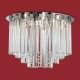 El plafón Susana Circular es una lámpara de cinco luces apto LED, disponible en color cromo con decoración de cristal.