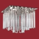 El plafón Susana es una lámpara de cuatro luces apto LED, disponible en color cromo con decoración de cristal.