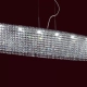 El colgante Patagonia Rectangular es una lámpara de seis luces apto LED, disponible en color cromo con decoración de cristal.