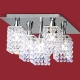 El plafón Pyton Cuadrado es una lámpara de cinco luces apto LED, disponible en color cromo con decoración de cristal.