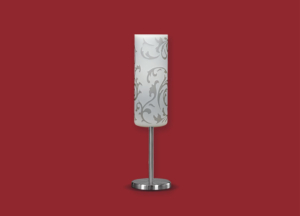La lámpara de mesa Amadora es un velador fabricado en metal y vidrio, de una luz apto LED. El mismo está disponible en color acero.