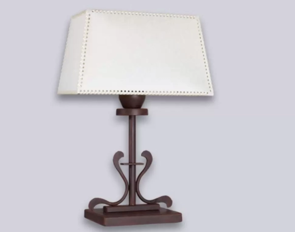 La lámpara de mesa París es un velador de una luz, estilo vintage, disponible en color marrón. Adaptable a todo tipo de ambiente.