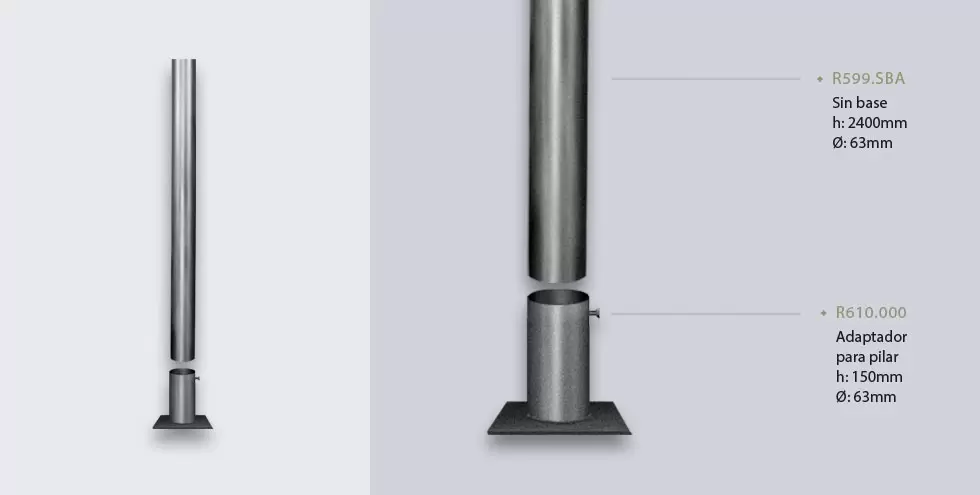 Columna Para Faroles Sin Base Columna Para Faroles Sin Base - Imagen 2