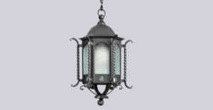 El colgante Española es una lámpara de una luz, estilo colonial, disponible en color gris.