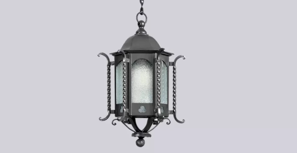 El colgante Española es una lámpara de una luz, estilo colonial, disponible en color gris.
