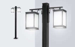 La Farola Urbano es una lámpara de exterior de dos luces, estilo moderno, disponible en color negro. Apto para exterior e interior.