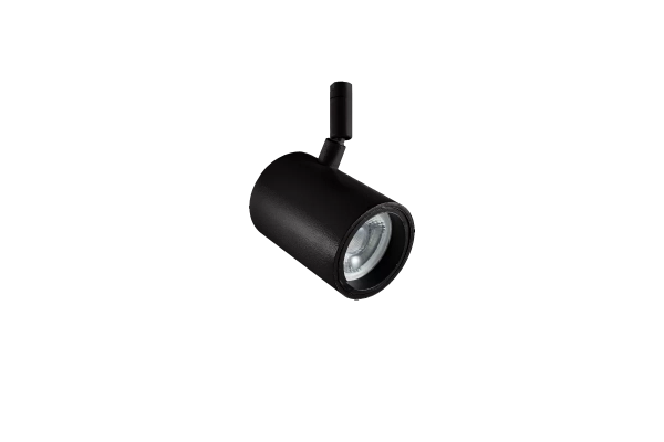Luminaria fabricada en aluminio, la misma cuenta con aro antideslumbrante del mismo material, y está disponible en blanco, negro y plátil.