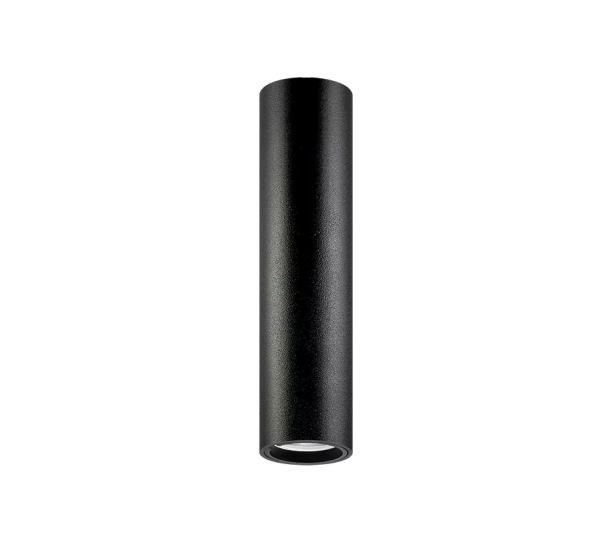 Plafón Eli sin base de aluminio, con aro antideslumbrante del mismo material, disponible en blanco, negro, plátil, cobre, bronce.