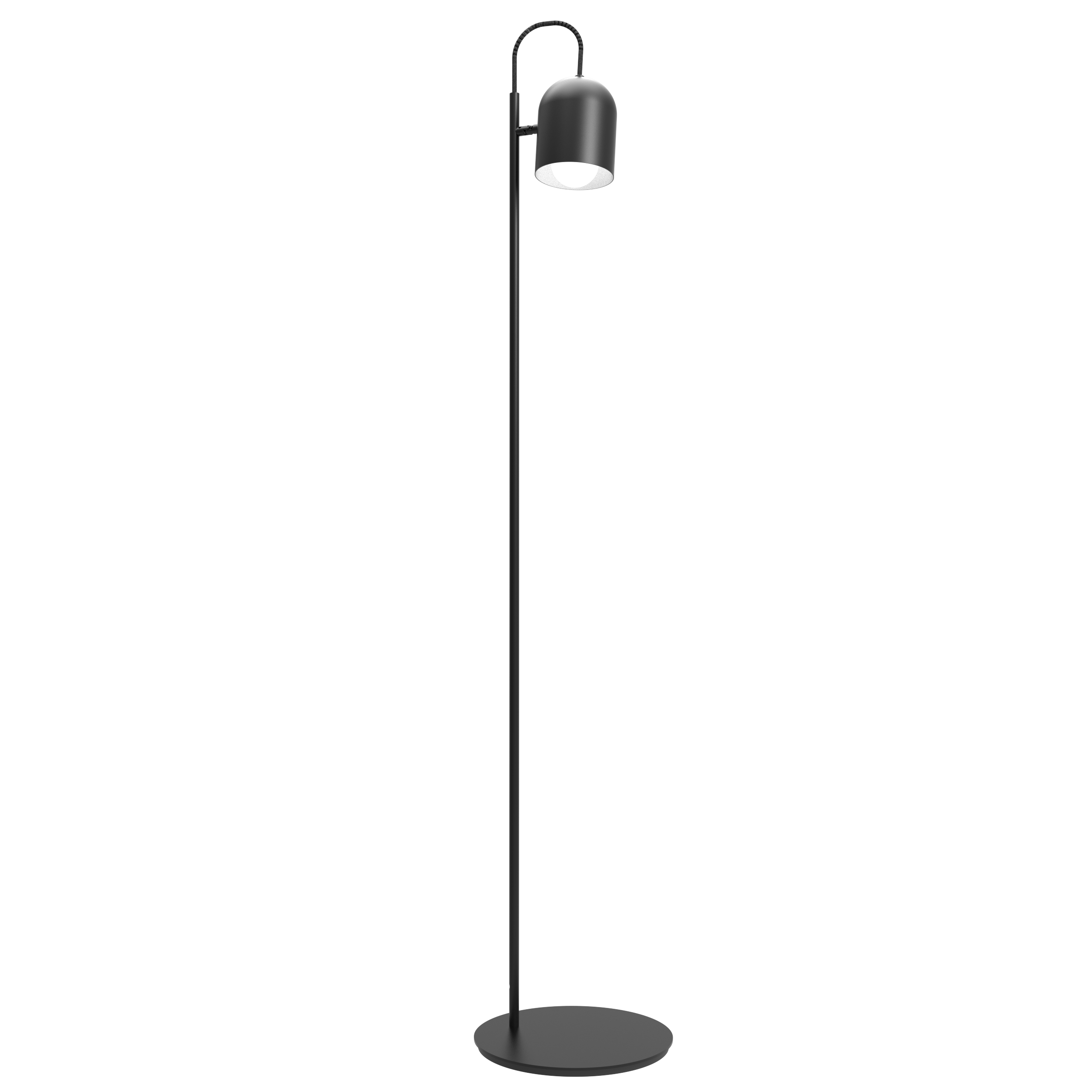 Lámpara de pie Lampy. Luminaria de estilo moderno, fabricado íntegramente en acero y disponible en color blanco, negro, bordó, azul y verde.