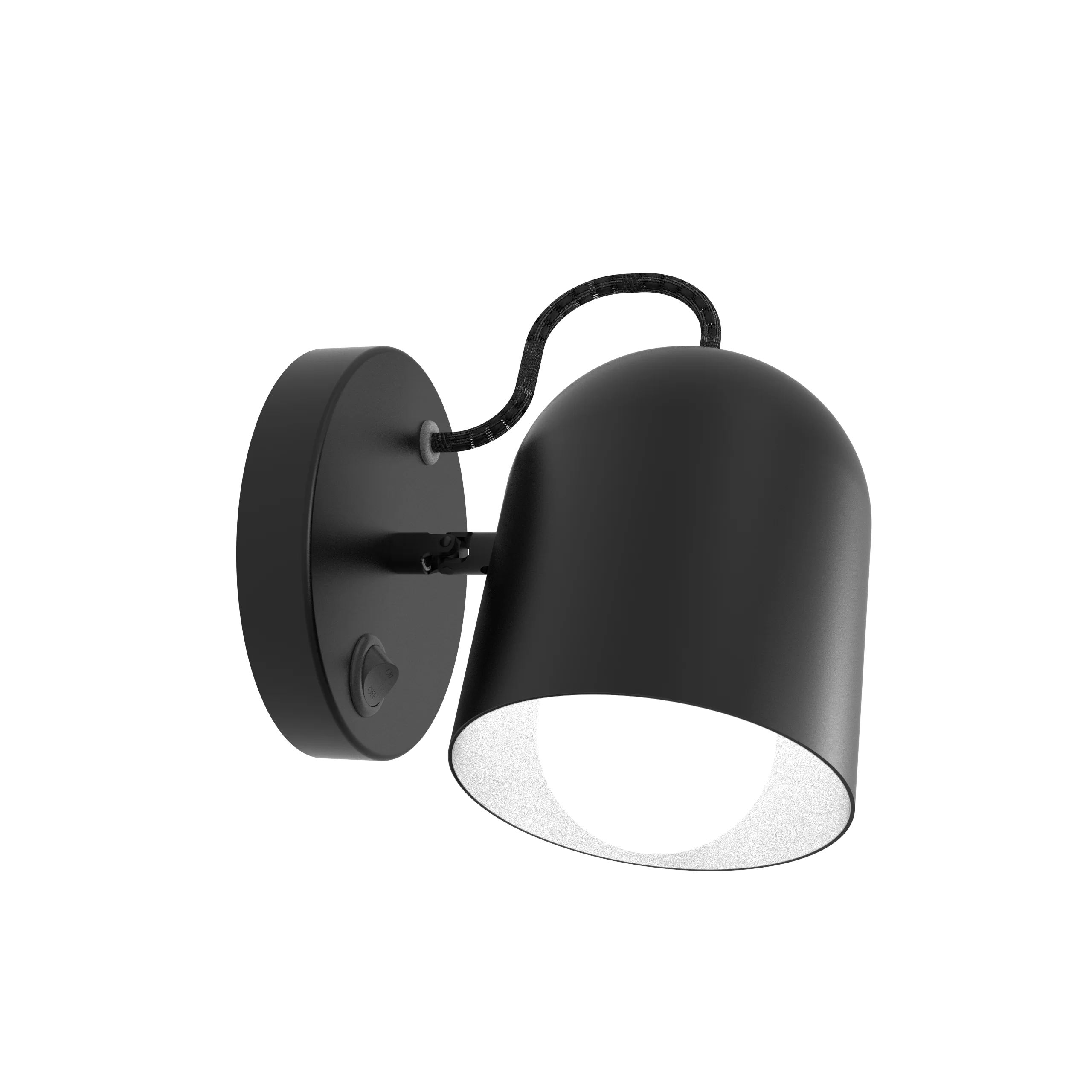 Aplique Lampy. Aplique velador de estilo moderno, fabricado íntegramente en acero y disponible en color blanco, negro, bordó, azul y verde.