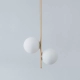 Colgante Duo. Barral de dos luces fabricado íntegramente en metal con tulipas de vidrio. Disponible en 5 colores: negro, blanco, cobre, bronce y níquel.