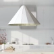 Colgante Maja. Luminaria de diseño plegable realizada en placas laqueadas, de estilo moderno. Disponible en color mostaza, blanco y negro.