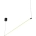 Colgante Stick H. Luminaria moderna lineal con LED integrado, disponible en 3 colores (aluminio, negro, blanco) y 3 tamaños (S, M y L).