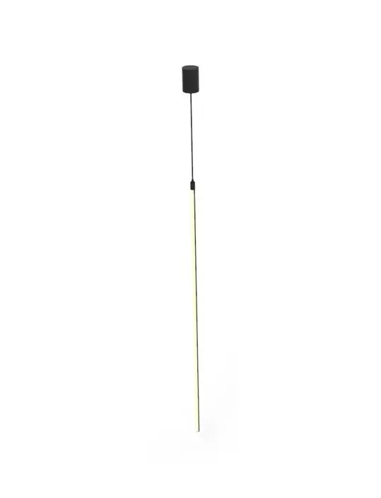 Colgante Stick V. Luminaria moderna vertical con LED integrado, disponible en 3 colores (aluminio, negro, blanco) y 3 tamaños (S, M y L).
