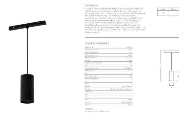 Riel Magnetico Susp Dali - Imagen 2
