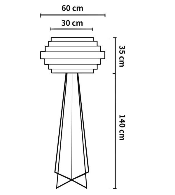 Lámpara de pie Cuatrípode Aros Madera - Imagen 3