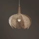 Colgante Florinda. Lámpara completamente artesanal hecha de fibra de algodón resinada con cono de madera Guatambú. Vine en tres tamaños: S, M y L.