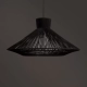 Colgante Ovna Soga. Lampara colgante confeccionada en estructura de metal tejida en sogas de yute o hilo. Disponible el color negro, yute y blanco.