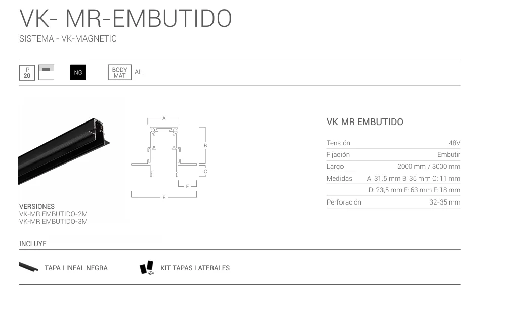 Riel Magnetico VK Embutido Riel Magnetico VK Embutido - Imagen 3